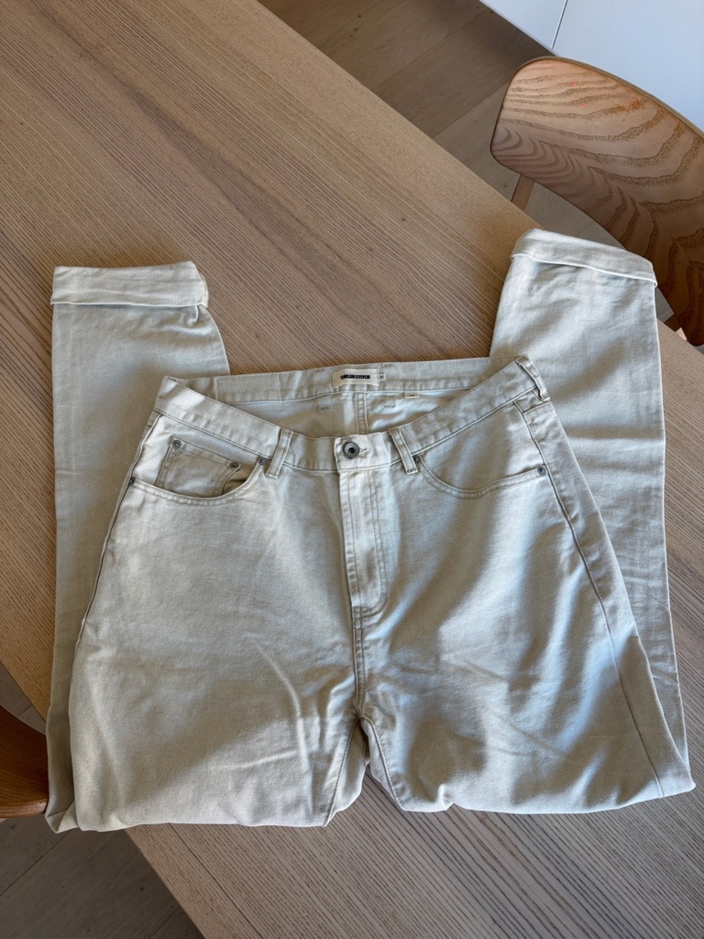 Taylor Stitch Slim Jeans in Light Beige